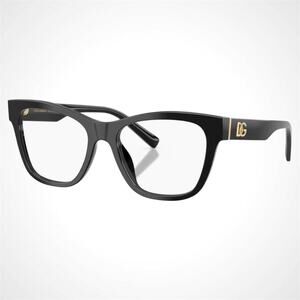 New Dolce&Gabbana Eyeglasses Black Square Gold Metal 55-18-145mm Glasses Frames